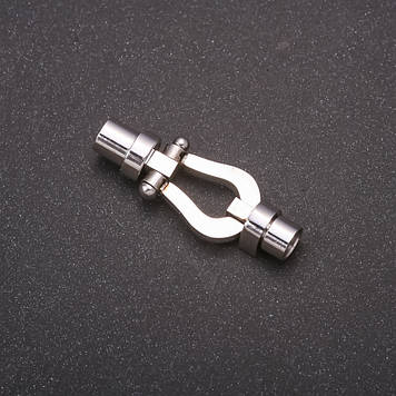 Фурнітура замочок для біжутерії магнітний 38х13мм колір сріблястий метал