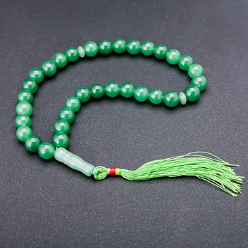 Чотки з каменю Нефрит 33 намистини d-10мм+-