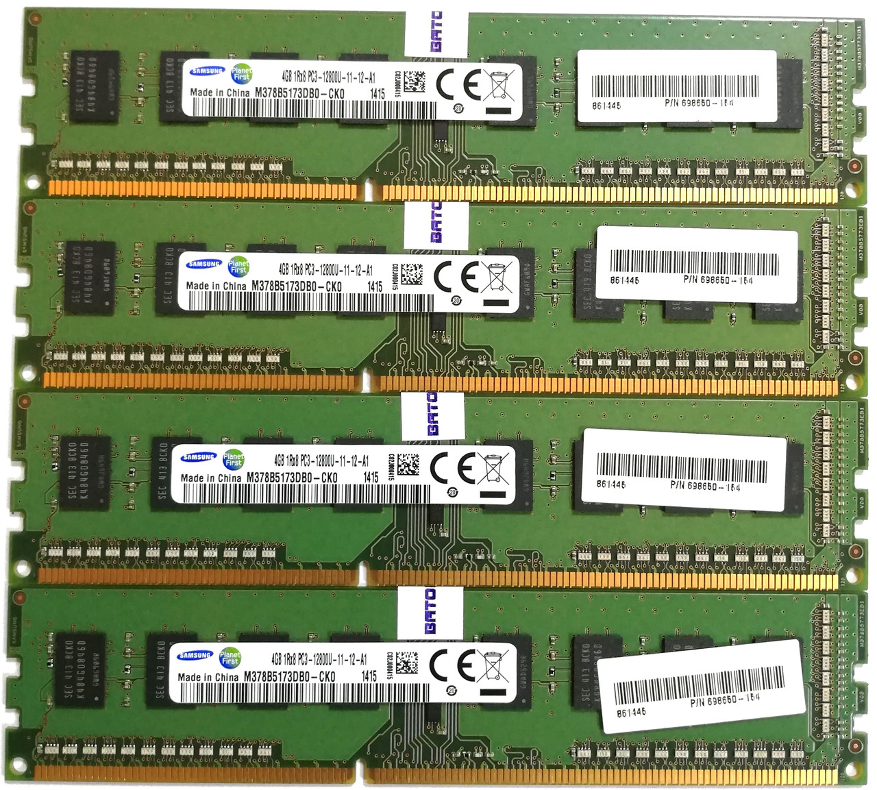 Комплект оперативної пам'яті Samsung DDR3 16Gb (4*4Gb) 1600MHz PC3 12800U 1R8 CL11 (M378B5173DB0-CK0) Б/В