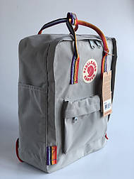 Рюкзак Канкен Fjallraven Kanken Fog Rainbow райдужні ручки. Живе фото. Premium replic