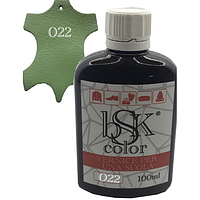 Фарба для шкіри колір пастельно-зелений bsk-color 100 мл