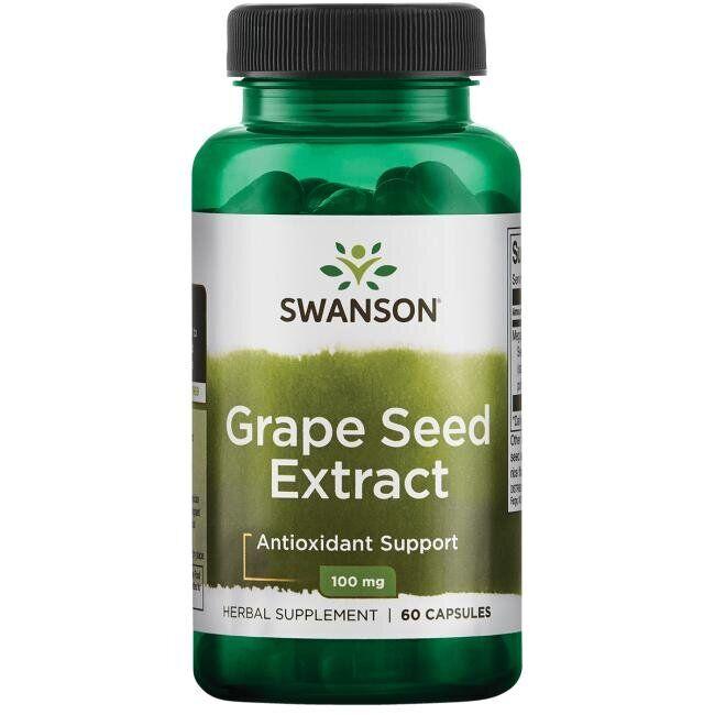 Екстракт Виноградних кісточок, Grapeseed Extract (Standardized), Swanson 100 мг, 60 капс.