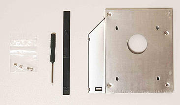 Кишеня для установки другого жорсткого диска SATA у відсік DVD 12.7 мм SATA (optibay caddy оптібей ) алюміній, фото 3