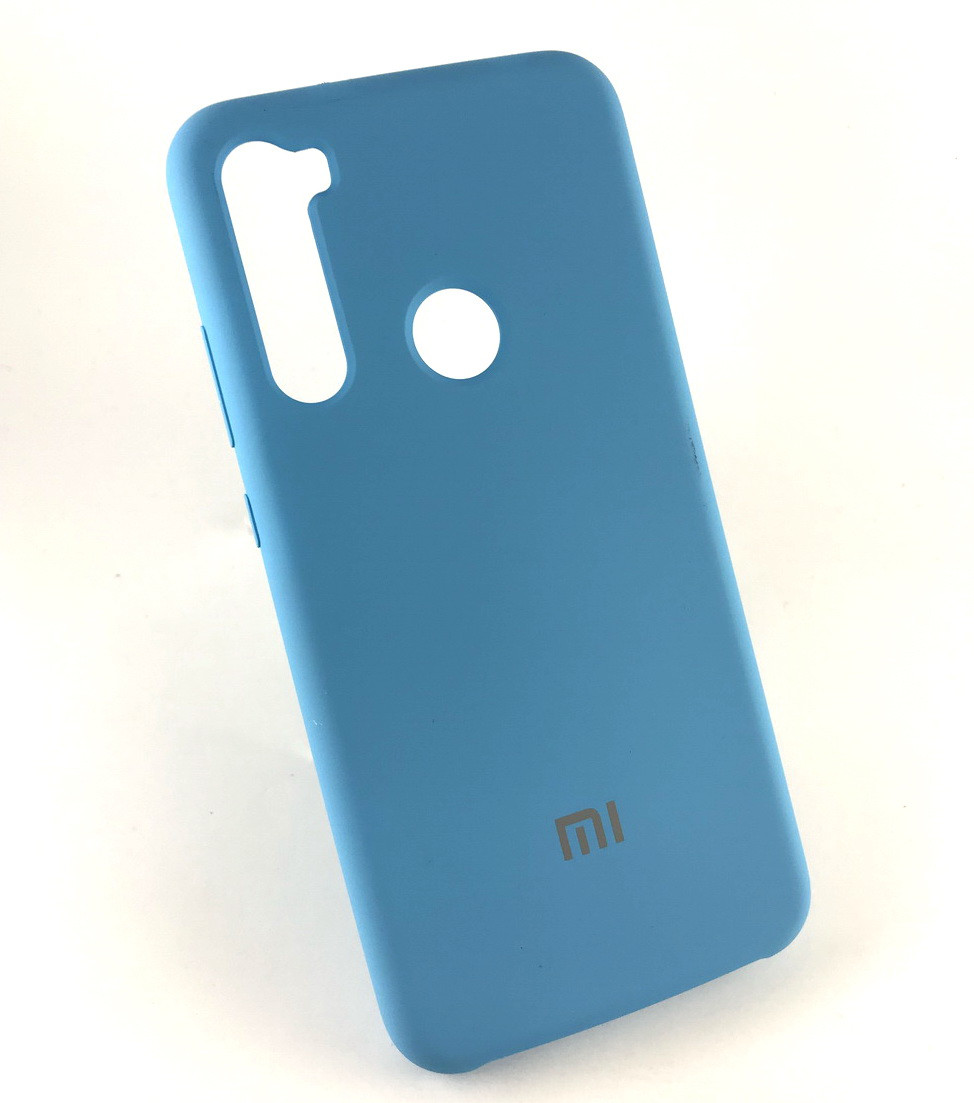 Чохол для Xiaomi Redmi Note 8 накладка на бампер протиударний Silicone Cover блакитний