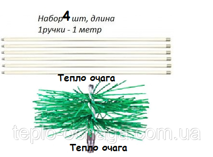 Обладнання для чищення димоходу знизу (4 ручки, щітка)