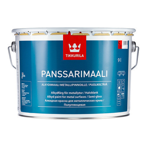 Панссаримаали алкідна фарба Panssarimaali 9л базаС (прозора)для металевих дахів