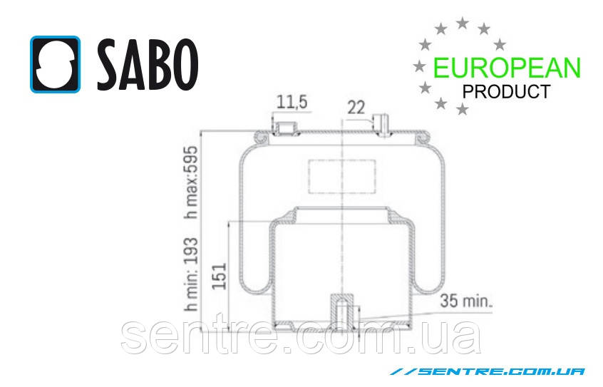 Пневмоподушках DAF XF106 1892100 6435NP01 SA520550C Sabo