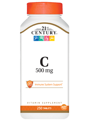 Вітамін С 500 мг. Vitamin C 21st Century Vitamin C 500mg 250 таб.