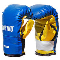 Боксерские перчатки детские SPORTKO 4-OZ (унций) синий, красный цвета