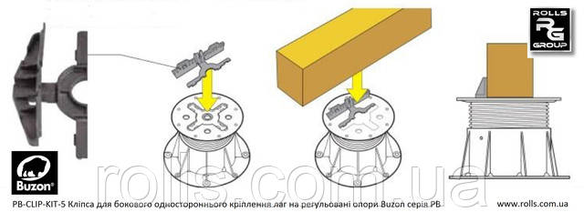 терасна дошка на опорах Buzon установка лад на регульовані опори