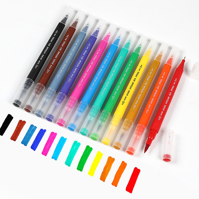 Набор маркеров 100 цветов для рисования и скетчинга, двусторонние маркеры на водной основе, большой набор для - фото 6 - id-p1113626380
