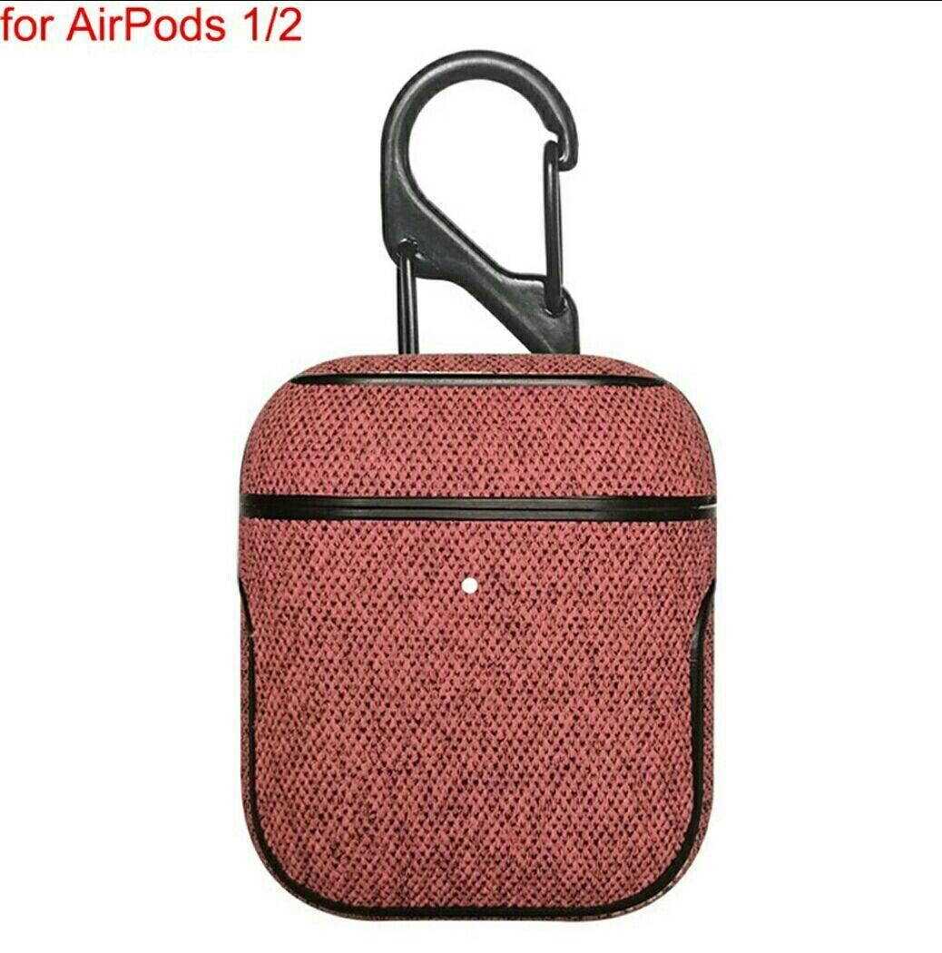 Протиударний чохол - Airpods Apple. Пластик + джинс (рожевий)