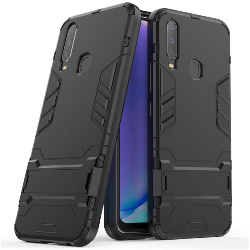 Чохол Hybrid case для Vivo Y11 бампер з підставкою чорний