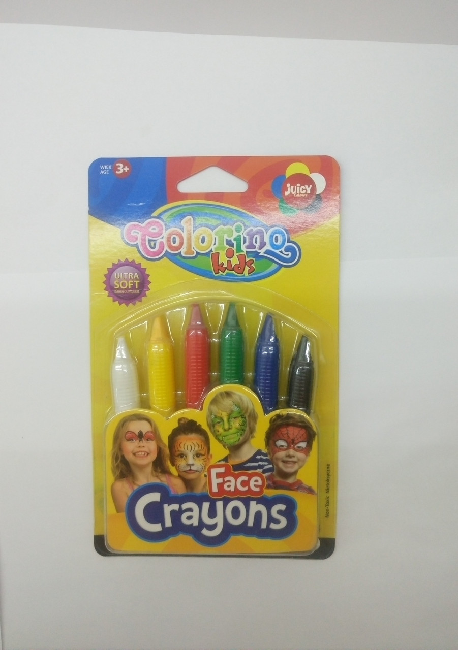 Colorino олівці для особи, аквагрим 6 кольорів дитяча косметика - фото 3 - id-p589165688