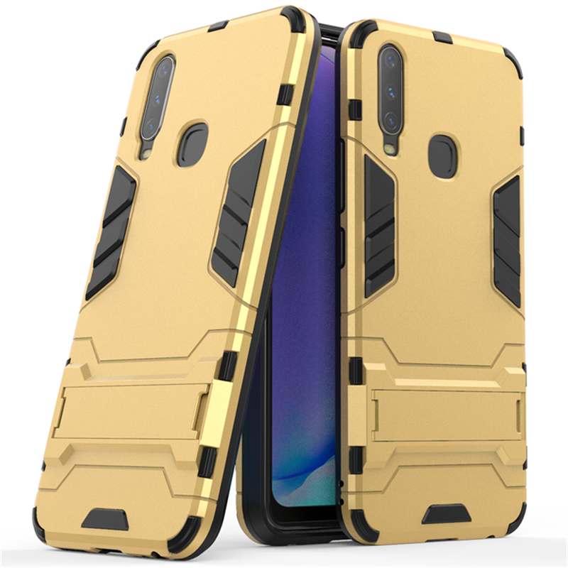 Чохол Hybrid case для Vivo Y11 бампер з підставкою золотий