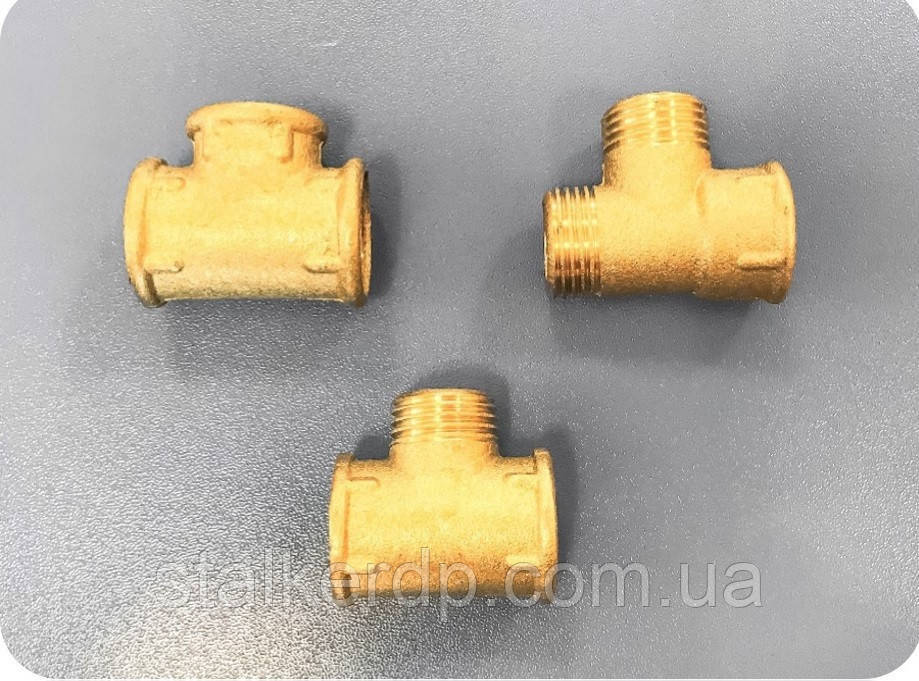 Тройник латунь 1/2" х 3/4" х 1/2" ВНВ