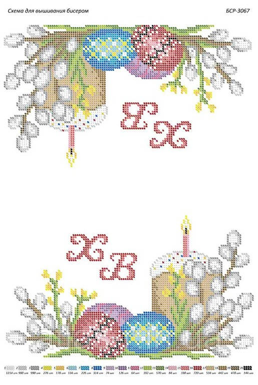 Заготівля для вишивки бісером серветки "Великодній серветка"