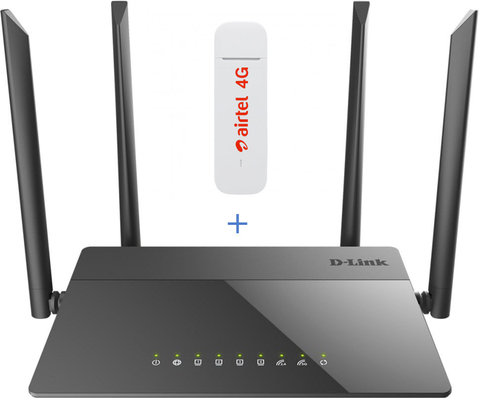 Комплект Wi-Fi роутер D-link AC1200 + 4G LTE модем