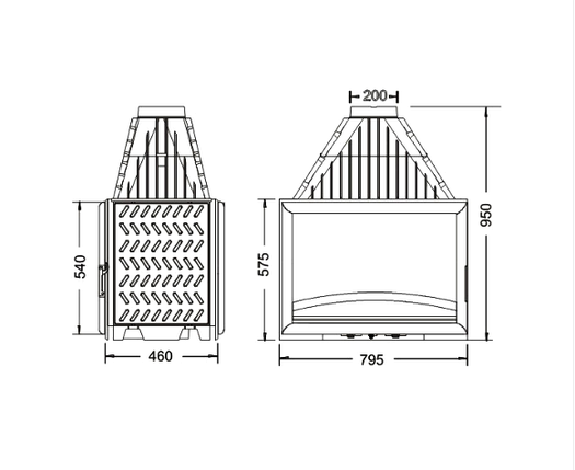 Камінна топка INVICTA 800 Grande Vision Double Face двостороння, фото 4