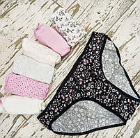 Розмір L. Жіночі труси, комплект із 7 штук, бавовна, Туреччина, сині, рожеві, бузкові, білі, бежеві