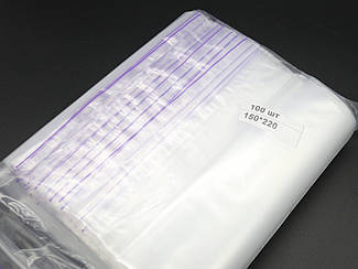 Пакет із замком струна для пакування та зберігання 15х22 см. із застібкою zip-lock 100 шт/уп. Пакет Гріппер