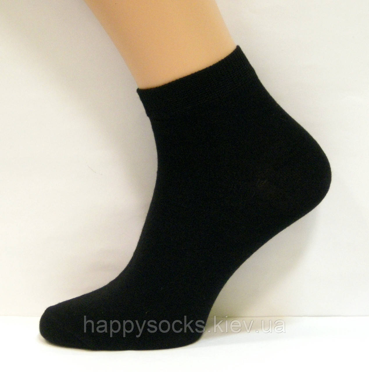 Чоловічі занижені шкарпетки чорного кольору бавовняні