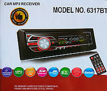 Автомагнітола 1 Din MP3-6317BT Bluetooth підсвітка RGB