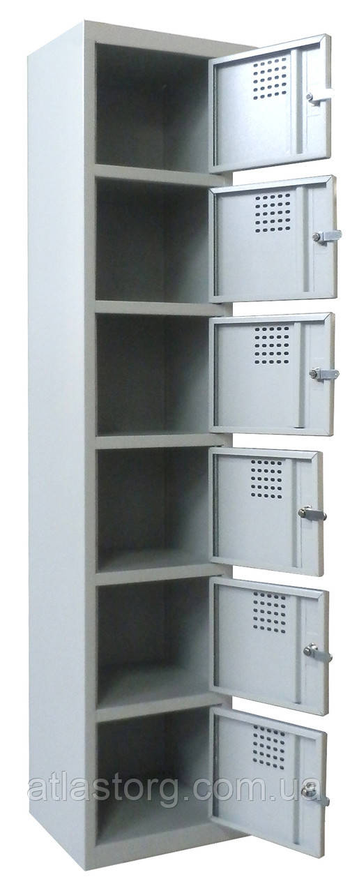 Ячеечный металлический шкаф SUS416 (6 ячеек 500х300хН300 мм), общие размеры Н1800х300х500 мм - фото 3 - id-p1113737239