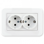 Розетка подвійна із заземленням Gunsan Radius біла 01 37 12 00 100 150