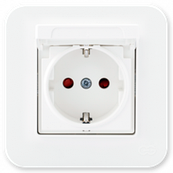 Розетка із заземленням, кришкою та захисними шторками Gunsan Radius біла 01 37 12 00 100 138