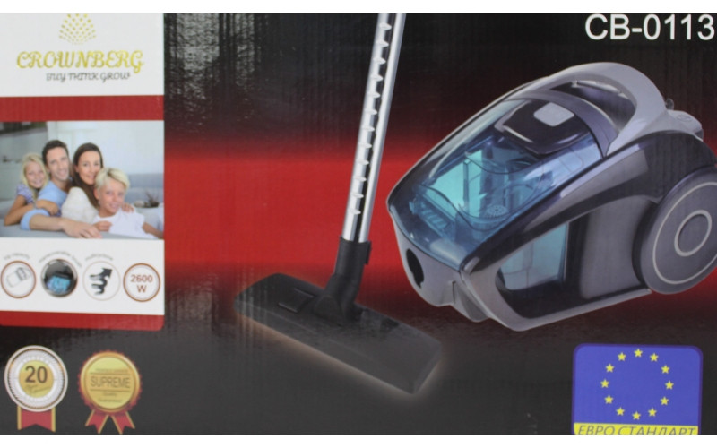 Vacuum Cleaner CB 0113 Crownberg 2600W, Пилосос циклонний, Пилосос із регулюванням потужності, Пилосос з колбою, фото 1