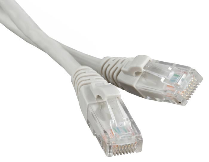 Патч-корд литий, UTP, RJ45, Cat.5e, 0,5m, сірий, фото 1