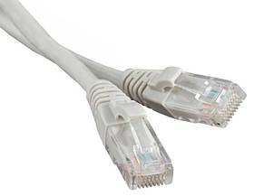 Патч-корд литий, UTP, RJ45, Cat.5e, 1m, сірий