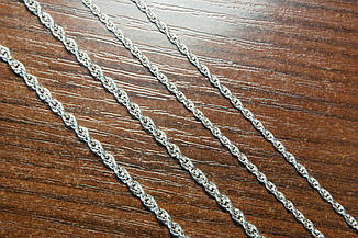 Ланцюжок срібний кручений - плетення Вірьовка, фото 2