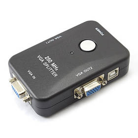Сплітер (Коммутатор) VGA KV-FJ2502S 250MHz 2 Port
