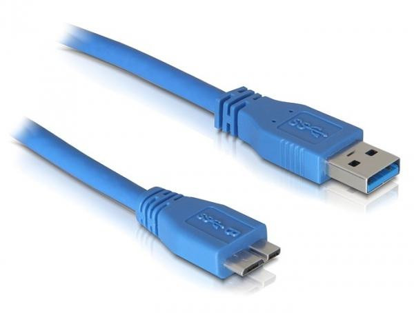 Кабель Usb 3.0 AM to Micro-B blue 0.8m, фото 1