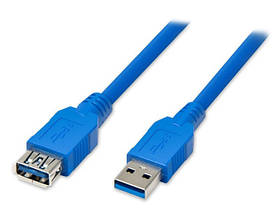 Подовжувач USB 3.0 AM/AF, 1.5m, 2 фільтри, Blue