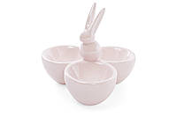 Подставка для яиц керамическая Кролик, цвет - розовый перламутр