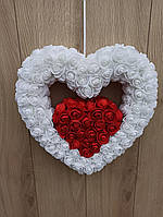 Подвійне біло-червоне серце - декор до дня святого Валентина