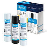 Картриджі ECOSOFT для зворотного осмосу - комплект 1-2-3 PP5 GAC PP1 і Мембрана, фото 3