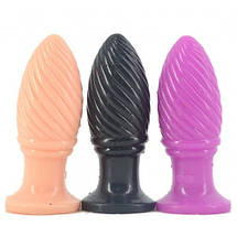 Силіконова анальна пробка 4.7 см зі спіраллю велика м'яка Mashroom Plug, фото 2