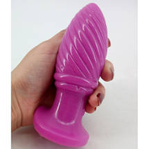 Силіконова анальна пробка 4.7 см зі спіраллю велика м'яка Mashroom Plug, фото 3