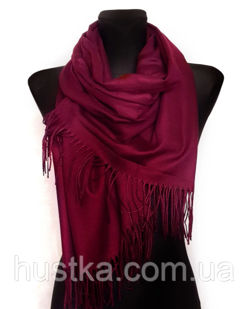 Однотонний шарф палантин Маріана 185*70 см марсала