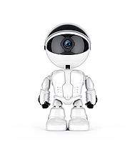 Цифровая IP камера видеонаблюдения Robot FullHD 1080P Wi-Fi поворотная Белая