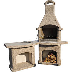 Камін-барбекю садовий «Ріо» кутовий зі столом