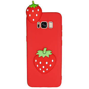 Чехол Cartoon 3D Case для Samsung G955 Galaxy S8 Plus Клубничка