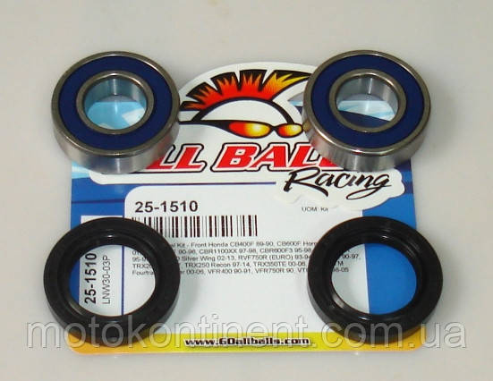 ALL BALLS 25-1510 підшипники переднього колеса 20x42x12 (6004) HONDA CBR 600-1000, Honda CB400-600,Honda VFR