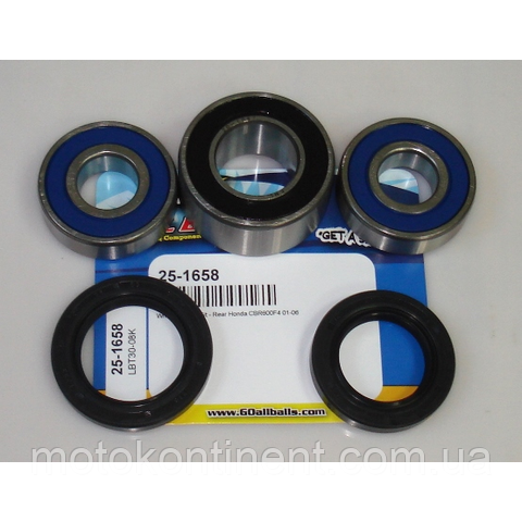 ALL BALLS 25-1658 підшипники заднього колеса HONDA CBR600F4i Розміри 20x47x14 (6204),27x52x23,8)