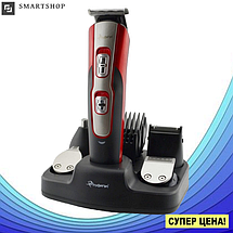 Бездротова машинка для стрижки GEMEI GM-592 10 в 1, Тример для носа і вух, бороди, фото 4