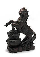 Конь на чаше богатства каменная крошка коричневый (18х13х7 см)